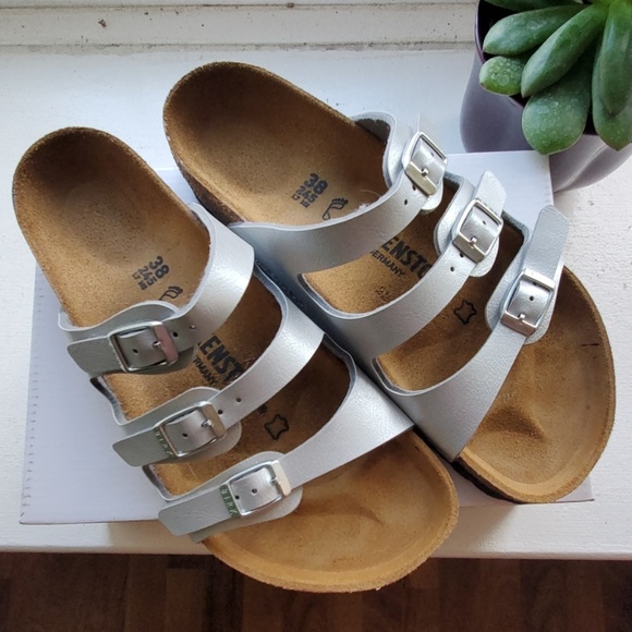 birkenstock florida silver